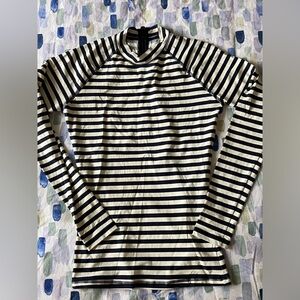 J. Crew rash guard navy cream striped size M